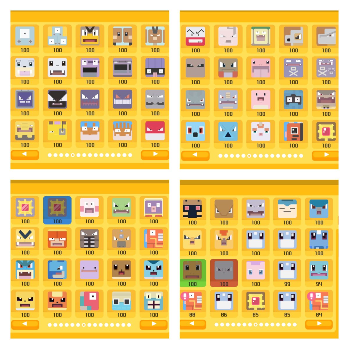 ポケモンクエスト、出現する151種類全てのポケモンをLv100にして