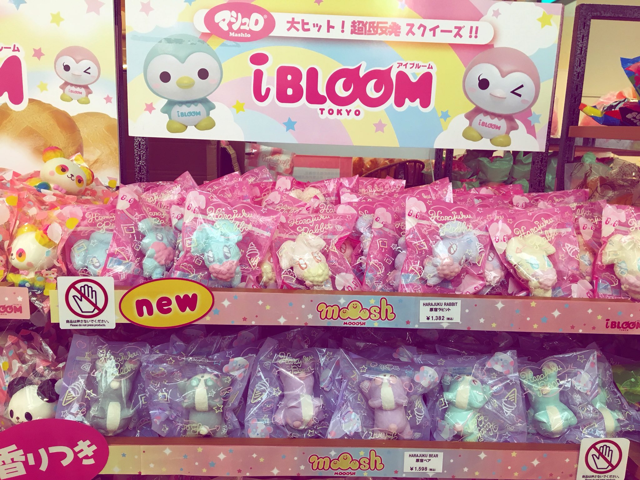 Mooosh Squishy 原宿 ブルーム公式 スクイーズ専門店 ヴィーナスフォート店も新商品 原宿ラビット 原宿ベア入荷しました ベアは3種 ラビットは4種です 原宿っぽいデザインがかわいい ぜひお店に見に来てくださいね ヴィーナスフォート