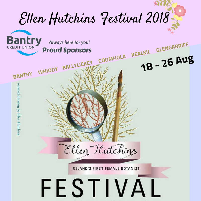 The Ellen Hutchins Festival kicks off today celebrating Ireland’s first female botanist as part of National Heritage Week. 
Visit buff.ly/2L0TR2c for more info
#BantryCU #ProudlySponsors #NationalHeritageWeek #EllenHutchins