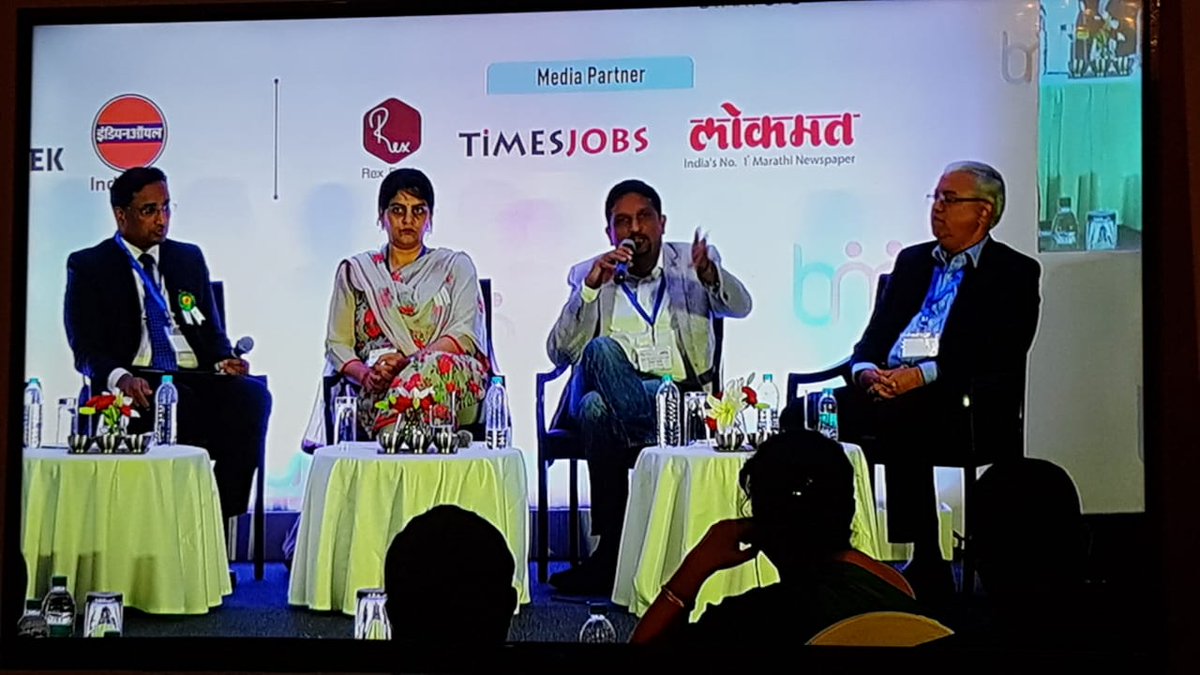 mugzkulkarni's tweet photo. Panel discussion on 
'Industry 4.0 - reinventing manufacturing ' 
#RaghuGullapalli 
@Accenture
 #VenkatIyer 
@WFIndia
 #PankitDesai 
@Sequretek
  #TanushriBagrodiya #NRB_bearing
#BMAdls18 #Bmadls2018 #PTVAIM #DigitalDisruption https://t.co/YkF1BPEowg