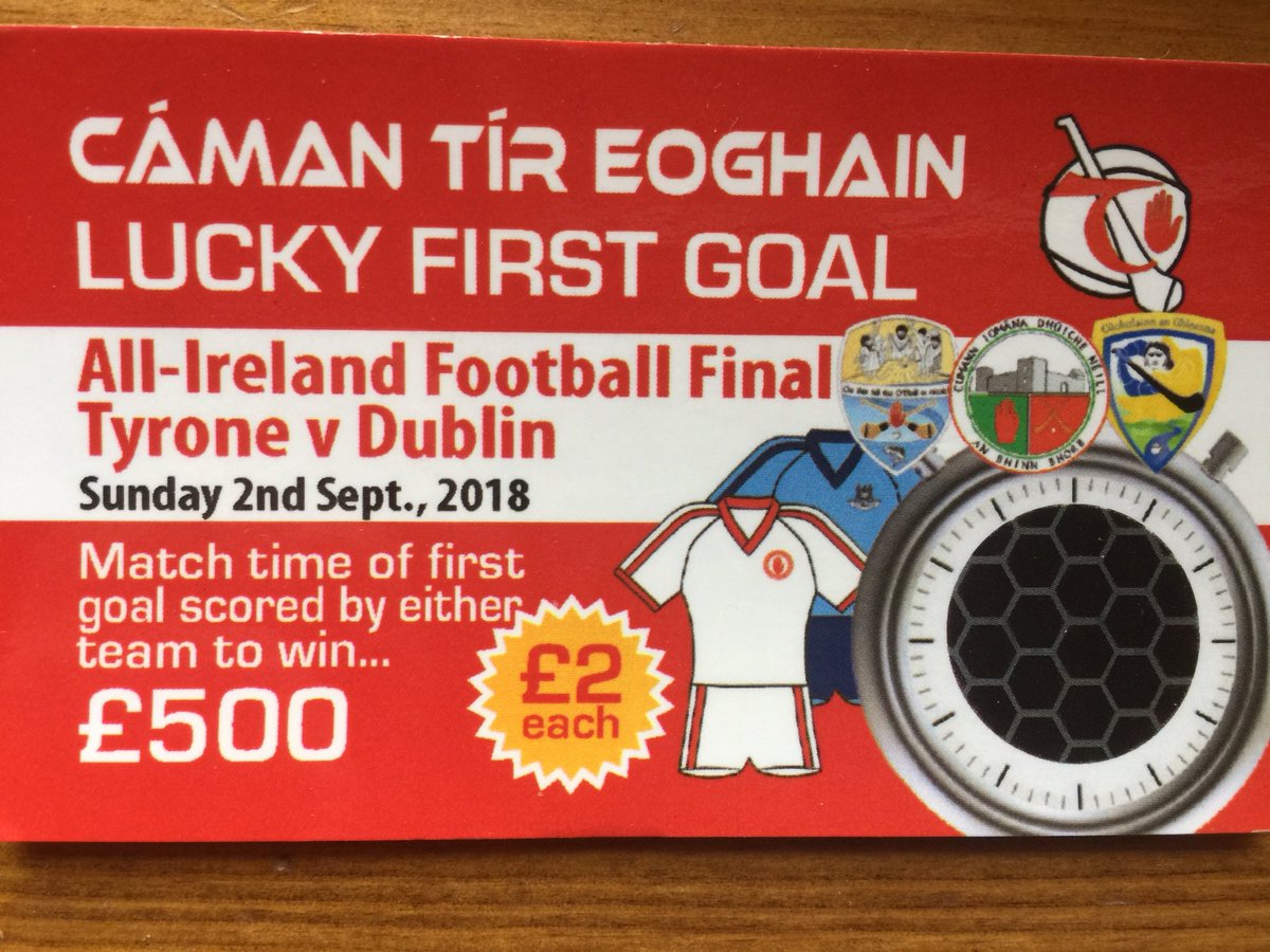 We are teaming up with <a href="/tulachogHC/">Cumann Tulach Óg</a> and <a href="/DuicheNeillHurl/">Dúiche Néill</a> for Lucky First Goal. Purchase these scratch cards from any committee member and if your card has the minute and second of the first goal scored in the all ireland football final you will win £500!!! Good luck.