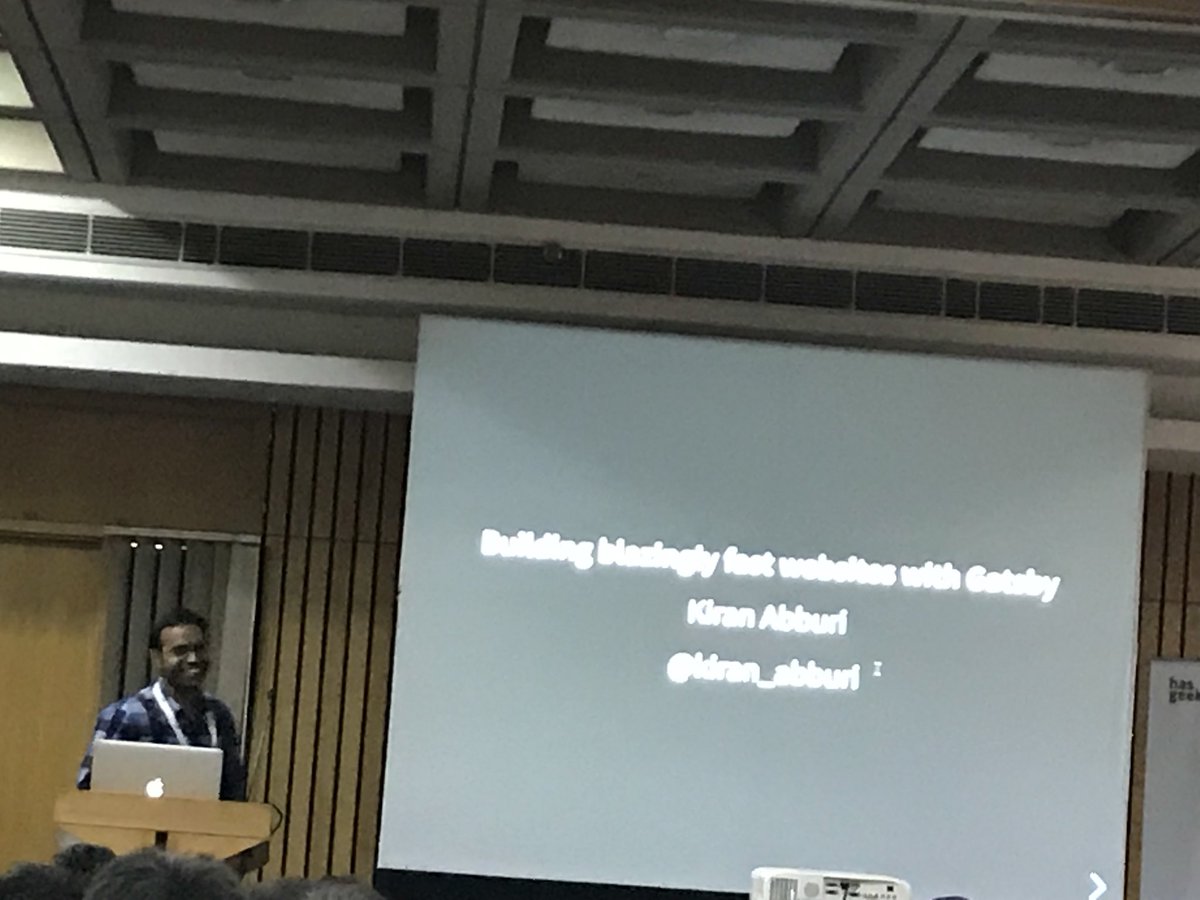 HarshitPurwar's tweet image. Here comes @kiran_abburi talking about @gatsbyjs at @ReactFoo #ReactFoo