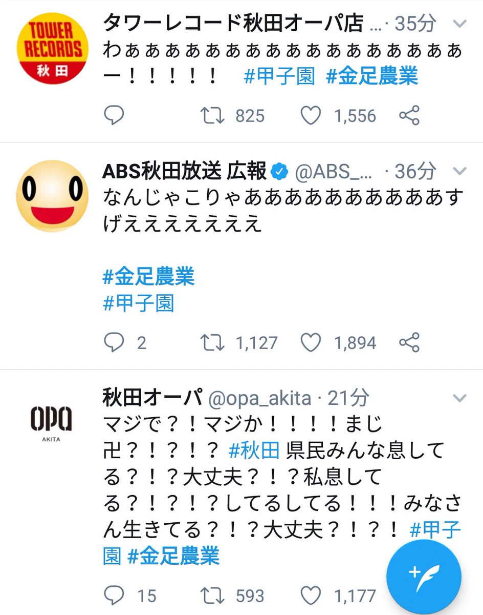 金足農業高校が勝ち続けた結果？Twitterで秋田県民が壊れるｗｗｗ