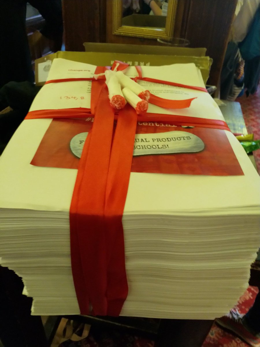 FourthWaveLFA's tweet photo. Thanks everyone, we just dropped off all your signatures calling on @TheresaMayPM to provide free menstrual products to all students in all UK schools! #periodpotential https://t.co/OjwvWzSZwh