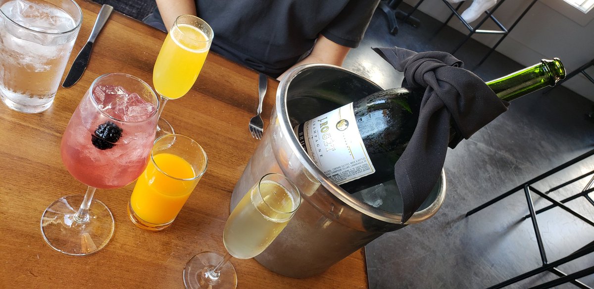 Brunch aerial views. 🍳🥓 We got all the essentials at <a href="/ScratchPaseoOKC/">Scratch Paseo OKC</a>: Kimchi Hash, Smothered Chicken Biscuit, Egg in a Basket, and French Toast!