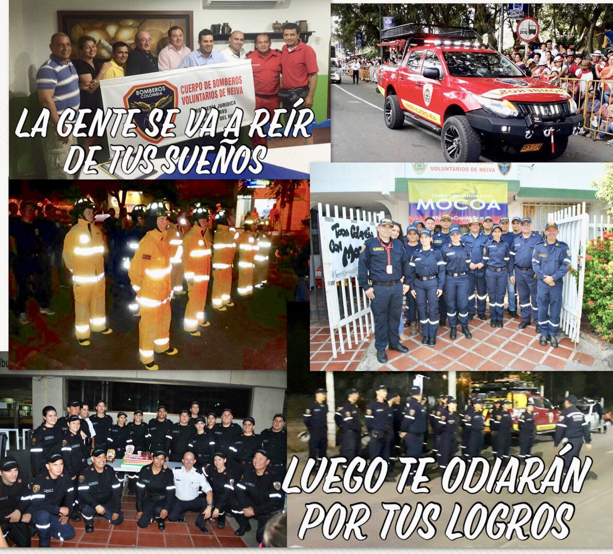 RIKIRICOM2010's tweet photo. Hace aproximadamente 3 años  reactivamos a @bomberosvoneiva con ciudadanos soñadores que quieren que la comunidad Opita tenga un servicio de Bomberos con los mejores estándares de calidad y excelencia, tratando de apoyar la labor de #COBN @DNBomberosCol @German28Miranda @CCNeiva https://t.co/mPrLcg9SPR