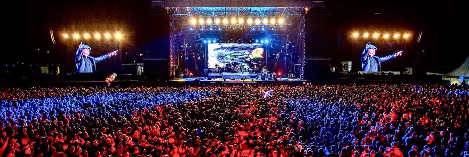 PEIGolfClassic's tweet photo. Looks like one of our favourite and most loyal supporters was having quite a party in front of 25,000 people last night. Enjoy your last show with @Runrig1973 tonight @BruceGuthro https://t.co/2Th6SE7tZp