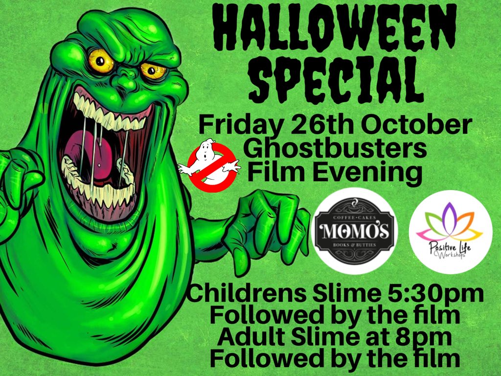 PLWorkshops's tweet photo. Now available for bookings. #Halloween Special #Slime making and the #Ghostbusters #film evening @Momoscoffeeshop #StHelens see here for details https://t.co/w74kaqH9QS Come and join the fun! Booking Is Essential #whatoninsthelens #northwestuk #slimer #slimemaking #SlimeLady https://t.co/WirQzcxUln