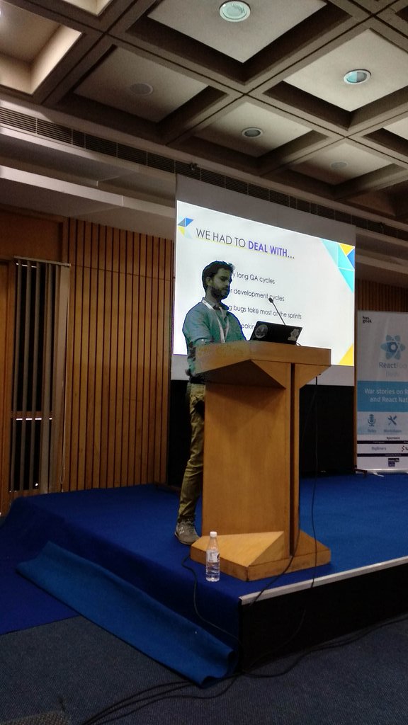 chakrihacker's tweet image. #reactfoo Vaibhav lokhande from @ShaadiDotCom talking about deploying with confidence