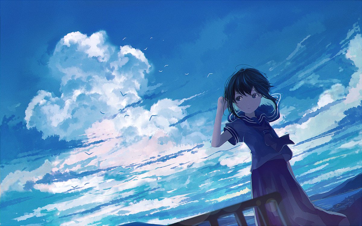 「青色の時間 」|みふるのイラスト