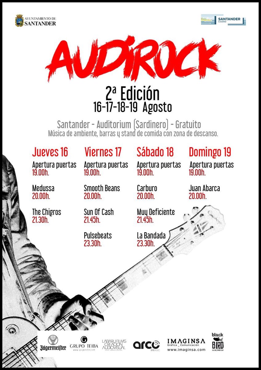 Santander + Sábado + Rock. ¿Qué puede salir mal? Esta noche nos vemos en el auditorium del Sardinero a las 23:30 (gratis). Antes, Carburo y <a href="/MuyDeficiente/">Muy Deficiente</a>. 💥