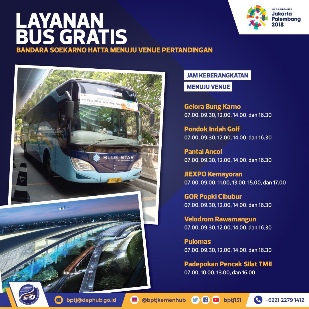 Layanan Bus Gratis Asian games 2018 - Asian Para Games 2018