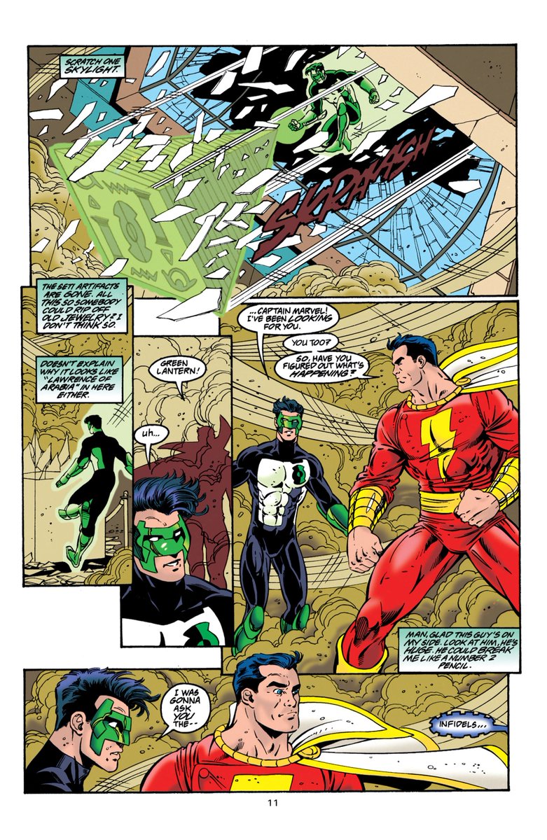 ❛Green Lantern!❜ ❛Uh... Captain Marvel! I've been looking for you.❜ ─Kyle  Rayner and Billy Batson in Green Lantern Vol.3 #72 #GreenLantern #Shazam, image size:781x1200