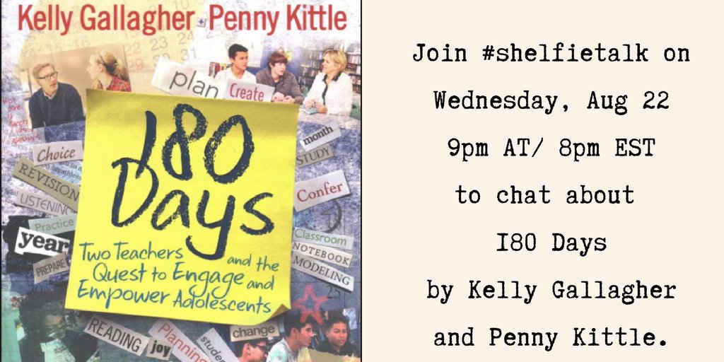 Hope you can join #ShelfieTalk to chat about #180Days by <a href="/KellyGToGo/">Kelly Gallagher</a> and @pennykittle!
