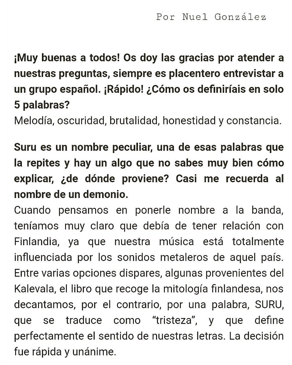 SURUband's tweet photo. Entrevista desde @NecromanceMag #metalhead #deathmetal #metal #rock #brutalgoth #spaindinavianmetal #metalmadrid #Entrevista https://t.co/Vbsvbs6XqE
