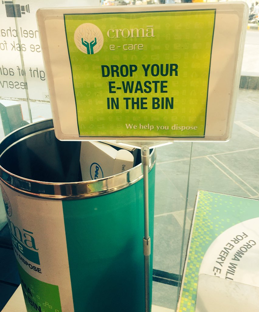 DrDilipSodha's tweet photo. E-Waste disposal now available at Croma. Appreciable. #SmartDisposal https://t.co/9SzEha1y2B