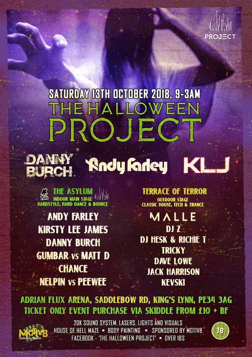 🎃👻HALLOWEEN ANNOUNCEMENT👻🎃

<a href="/PamsHouseUK/">PamsHouse©</a> to host the main room at The Halloween Project at the <a href="/adrianfluxarena/">Adrian Flux Arena</a> in Kings Lynn. 

Click the event page below for full info!

Event page ➡️ facebook.com/events/2451739…

#PamsHouse #TheHalloweenProject #AdrianFluxArena #KingsLynn