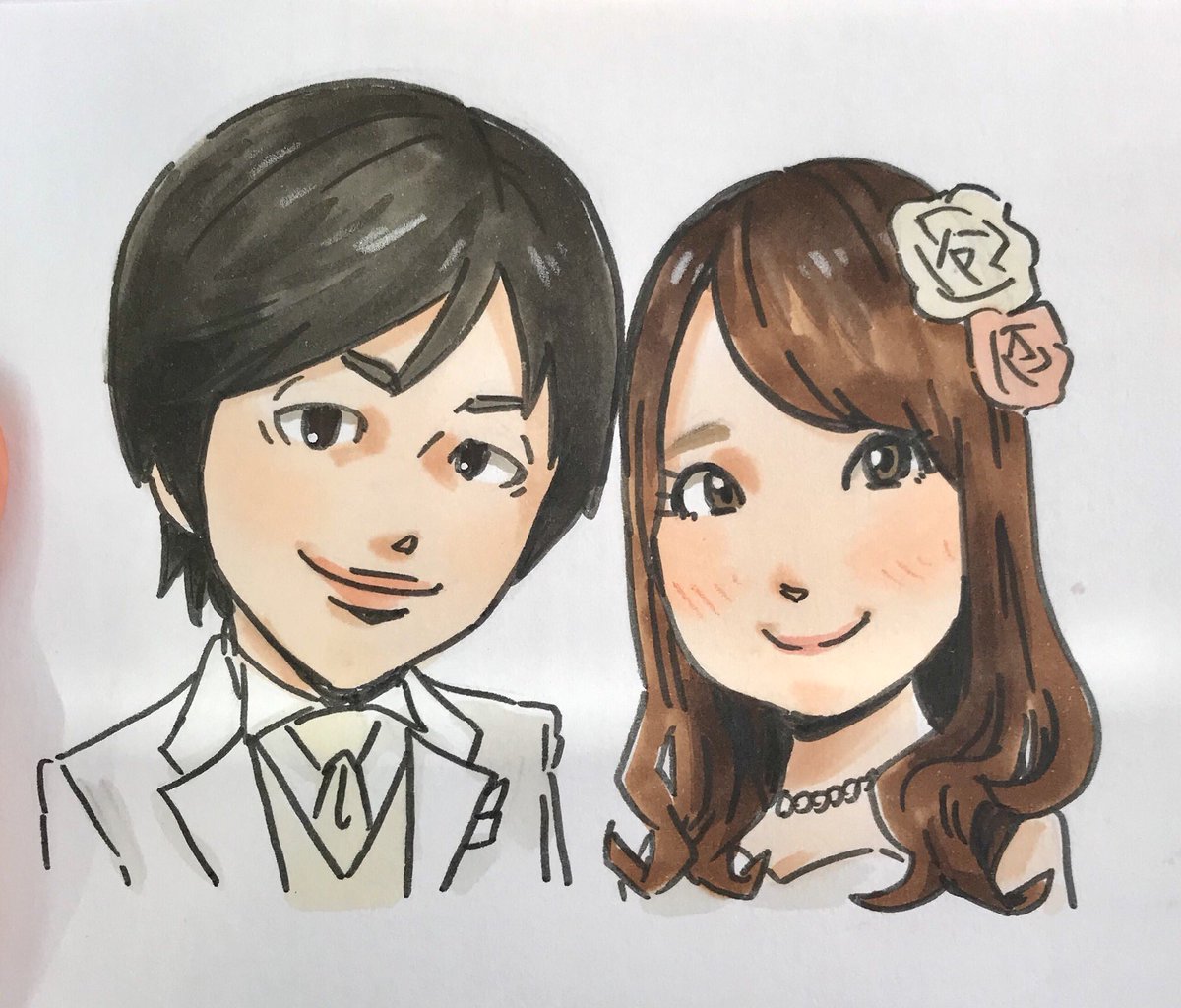 よりアニメっぽいタッチを模索中…この週末もそごう神戸店さんで似顔絵