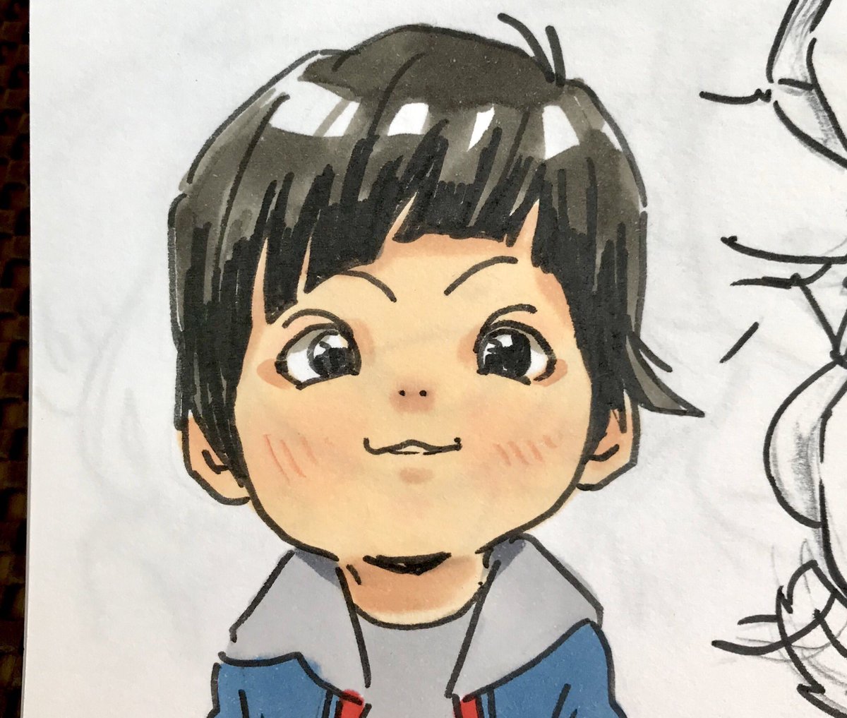 よりアニメっぽいタッチを模索中…この週末もそごう神戸店さんで似顔絵