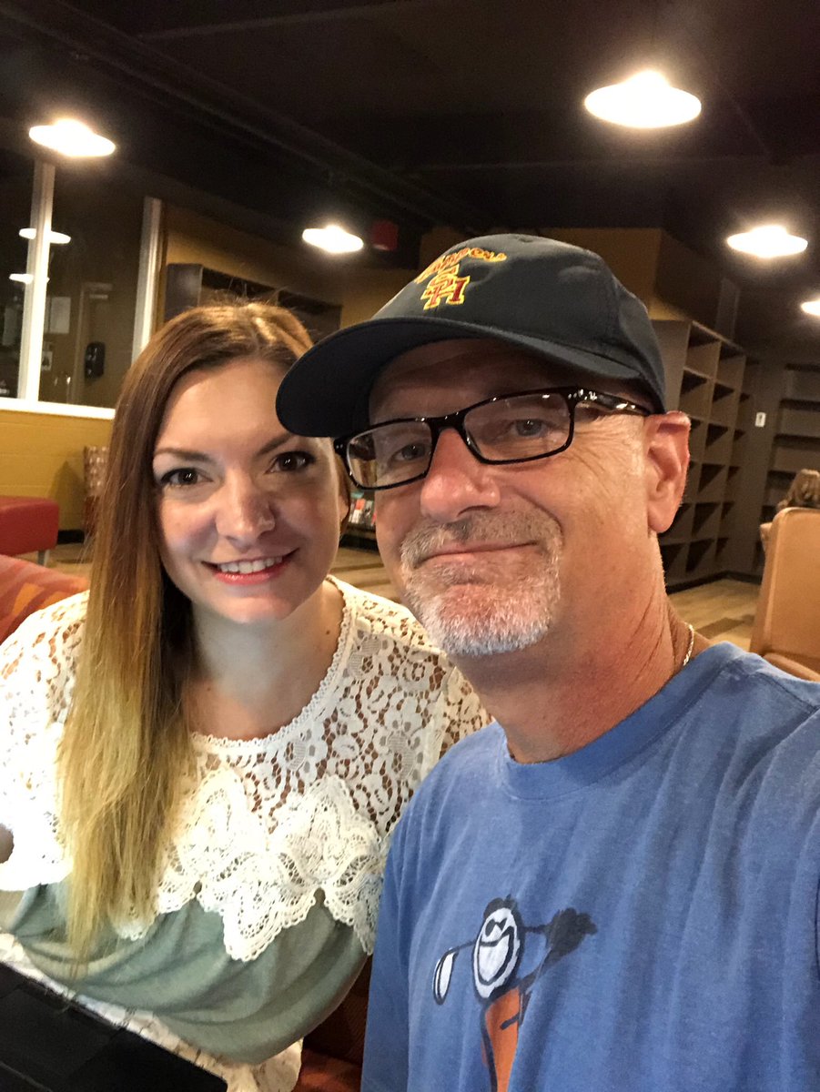 GalinaVRozhkova's tweet photo. Just made a new friend at our Tech Leadership Cohort 3 Saturday meeting. Mike Crumley is a Digital Media teacher at SHHS. He makes Ray-Bans look good! #JCSTechLeads #MNBF https://t.co/A1C73VA9jv