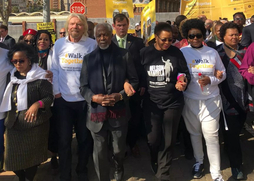 richardbranson's tweet photo. The world will be a poorer place without Kofi Annan. It’s up to all of us to step up and carry on his work championing humanity https://t.co/hUoQEaHPNG @theelders https://t.co/f2o6D6JldB