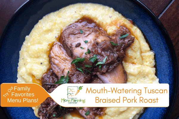 Fall off the bone Tuscan Braised Pork Roast - Absolutely delicious!  Check this out along with all the other great recipes in our new  Family Favorites Menu Plans and MenuPlanningCentral.com   menuplanningcentral.com/tuscan-pork/