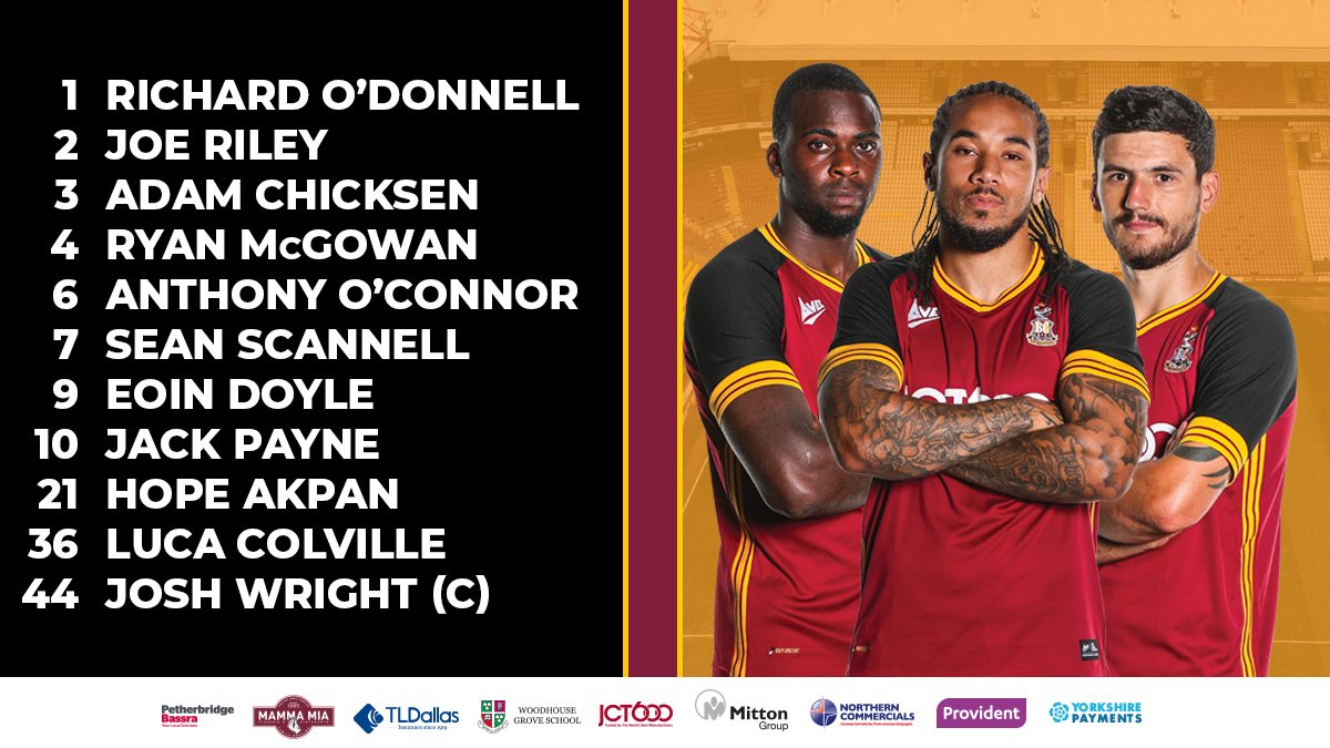 officialbantams's tweet image. STARTING XI | Here's official confirmation of how @officialbantams line up this afternoon... #BCAFC
