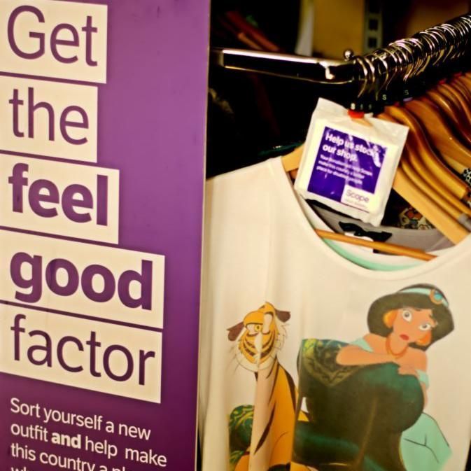 scope's tweet photo. Get the feel good factor when you shop at Scope. Grab yourself a bargain and help make this country a better place for disabled people and their families. #ChooseScope https://t.co/xtnuobbj7q https://t.co/mdRL49rVOK