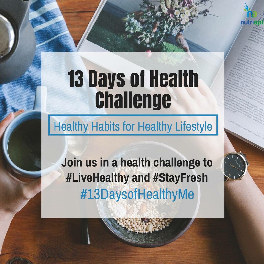 nutriapt's tweet photo. #13DaysofHealthyMe
Here we are to help you with #healthylifestyle. Tomorrow we are starting with #13daysofhealthyme challenge which can change your health in as little as 13 days. https://t.co/RWOiz3e7y1
Join us in 13 days of health challenge to guide yourself to healthy you. https://t.co/8uW23jgy6e