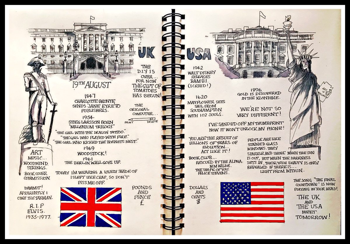 ZenArtUK's tweet photo. This weeks art journal. UK and USA. #zenartuk #art #artist #newart #britishart #watercolour #ink #inkwash #artstudio #painting #design #loveart #paint #artanddesign #colour #brightcolours #contemporary #artwork #artsy #artexhibition #UK #USA https://t.co/seOSm7d5hh