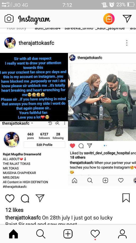 murat_forever's tweet photo. Please @RajjatTokas sir, @therajattokasfc account on insta ko unblock kr do ...i think by mistake u blocked her 🙏
@shampaRP  @RabiaSultana17  @RajatMugdha4evr https://t.co/GxlgICHTKr