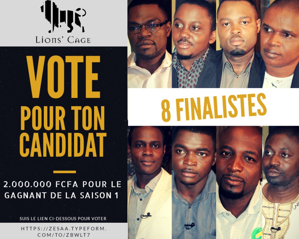 lionscageshow's tweet photo. Merci pour vôtre soutien pendant la 1ère saison de Lions'Cage! Il est temps de VOTER pour le projet que vous avez le plus aimé et dans lequel vous souhaitez investir.
Voici le lien: https://t.co/PGfWpCrizd
#LionsCageShow #ProudlyCameroonian #AfricanEntrepreneurs #Team237 https://t.co/NydXyDXFzY