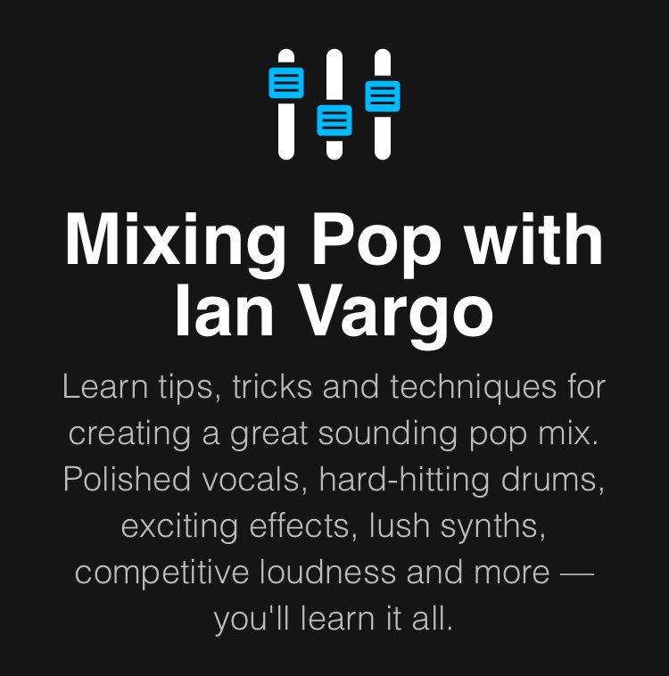 I mix 2 songs from start to finish and include the multitracks so you can practice alongside. Worked really hard on my new course for <a href="/proaudiofiles/">Pro Audio Files</a> #mixing #music #Tutorial #popmusic #protools #plugins #mastering #musicproduction