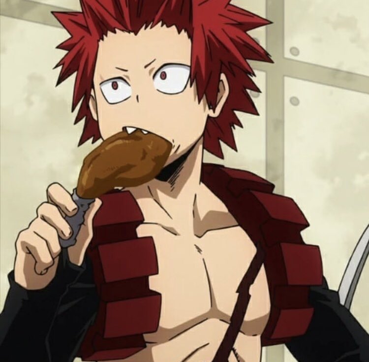 kirishima eating and looking cute