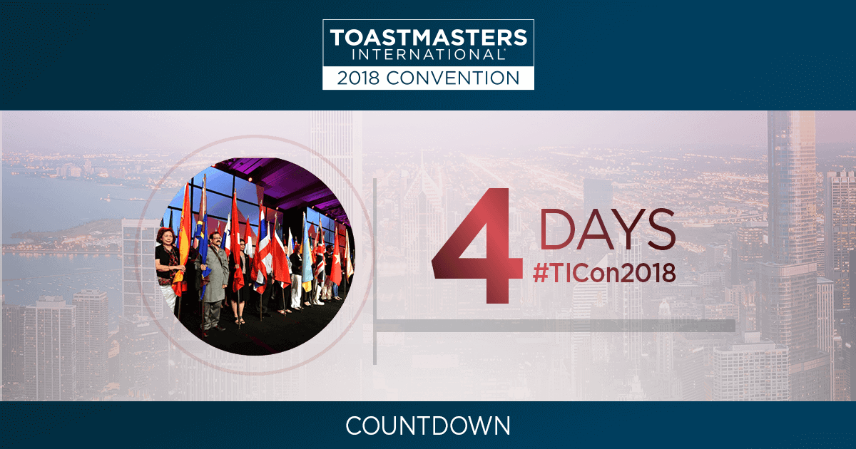 Toastmasters's tweet photo. #TICon2018 brings together Toastmasters from all over the globe. Will you be there to represent your country during the Parade of Flags? We’re just four short days away from the start of convention! https://t.co/X2SJEdXOFa https://t.co/Zb7Vt06xBP