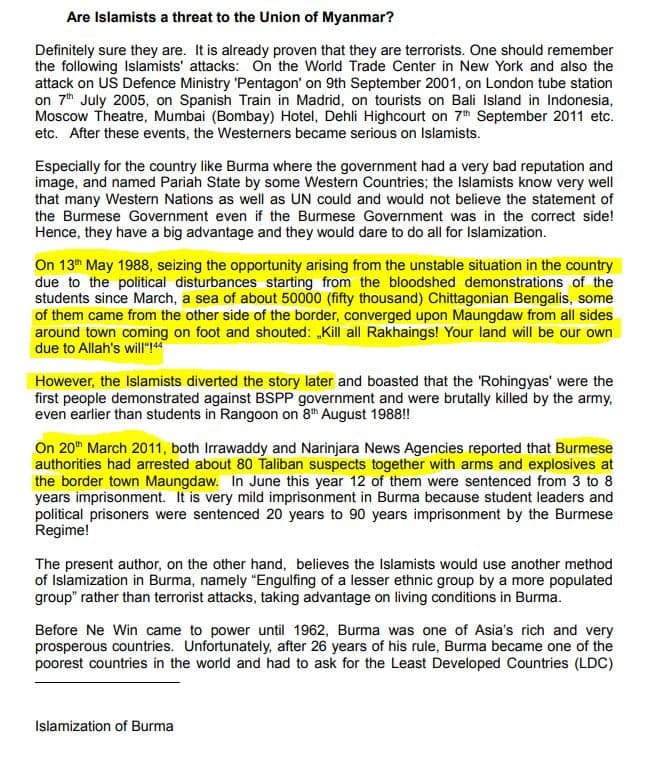 August 25 attack have same pattern of 1988 13 May 1988 : a sea of about 50000  #Rohingya, some came from other side of border, converged upon  #Maungdaw from all sides around town coming on foot and shouted: Kill all Rakhaings!Your land will be our own due to Allah's will