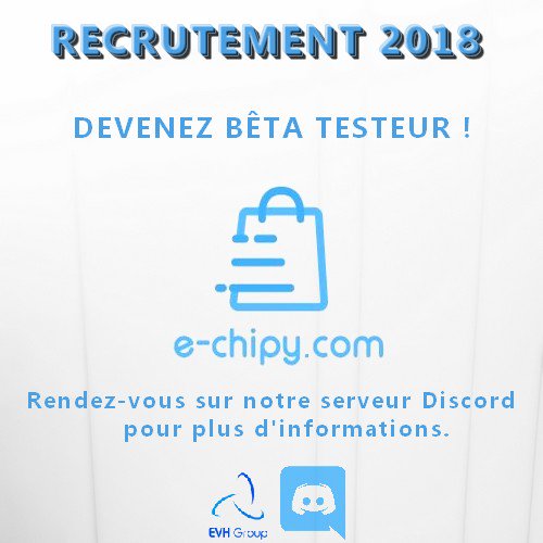 echipyfr's tweet photo. Nous recherchons des #bêtatesteurs pour le lancement de notre site.
Vous aurez accès au #site de E-chipy en avant-première 😀
Pour postuler, rejoignez notre serveur #Discord : https://t.co/DIfsuUTJwI
#Echipy #ecommerce #bêta #website #ComingSoon https://t.co/KG75UrKeiG