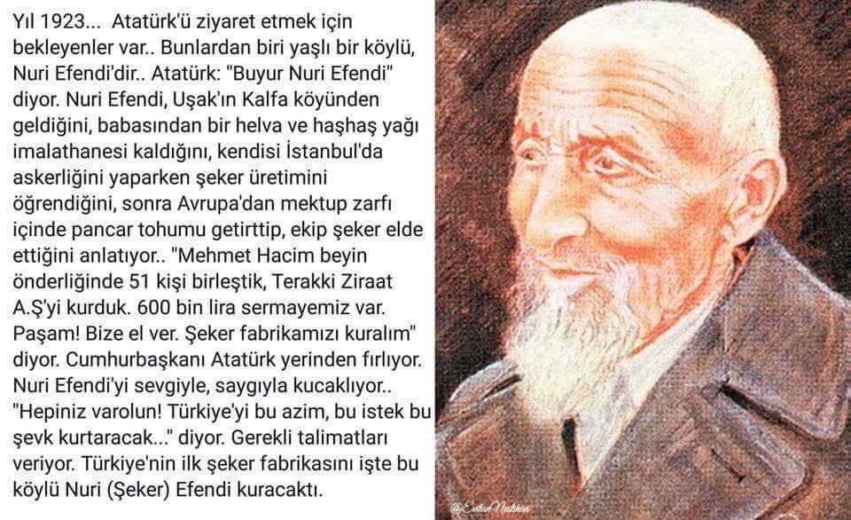 ŞEKER FABRİKALARININ KURUCUSU❗️

Türkiye’nin İlk Şeker Fabrikasını İşte Bu Köylü 
#NuriŞeker Kurdu…