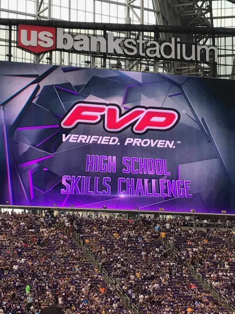 FVPparts's tweet photo. Today at the @Vikings preseason game, we presented the #FVPparts HS Football Skills Challenge scholarship to Eden Prairie during halftime. Congrats all around! #Vikings #ReachForWhatWorks #VerifiedProven https://t.co/YJjlBRHkWx