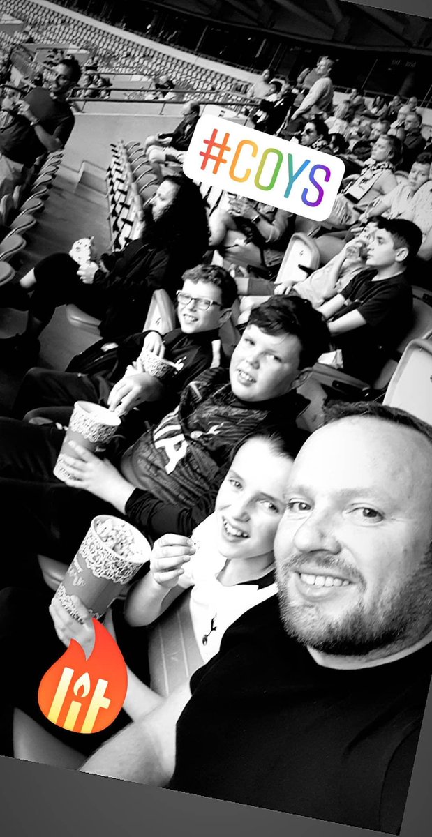 Kelly kids enjoying their much anticipated first #Spurs game #COYS