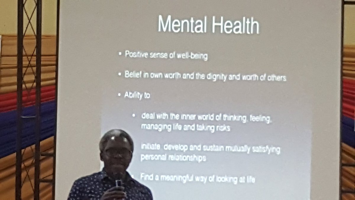 The Kenyan Gyne (#HealthServiceCommission) (@simonkigondu) on Twitter photo Prof @LukoyeAtwoli makes a fantastic presentation on #mentalhealth at the work place at the <a href="/KenyaMedics_KMA/">Kenya Medical Association</a> #KMASYMPOSIUM at The Noble Hotel Eldoret <a href="/mdjkitulu/">Dr. Jacqueline Kitulu, MBS, OGW, FCMA</a> <a href="/SupaTunje/">Supa Tunje</a> <a href="/JKARAMANA/">Dr. Joy Mugambi</a> <a href="/Lasterbosire/">Dr.Bosire Wairimu MD, MSc, MBA,LLB.</a>
"Mental health is belief in own worth & the dignity & worth of others" - nice Prof @LukoyeAtwoli makes a fantastic presentation on #mentalhealth at the work place at the <a href="/KenyaMedics_KMA/">Kenya Medical Association</a> #KMASYMPOSIUM at The Noble Hotel Eldoret <a href="/mdjkitulu/">Dr. Jacqueline Kitulu, MBS, OGW, FCMA</a> <a href="/SupaTunje/">Supa Tunje</a> <a href="/JKARAMANA/">Dr. Joy Mugambi</a> <a href="/Lasterbosire/">Dr.Bosire Wairimu MD, MSc, MBA,LLB.</a>
"Mental health is belief in own worth & the dignity & worth of others" - nice