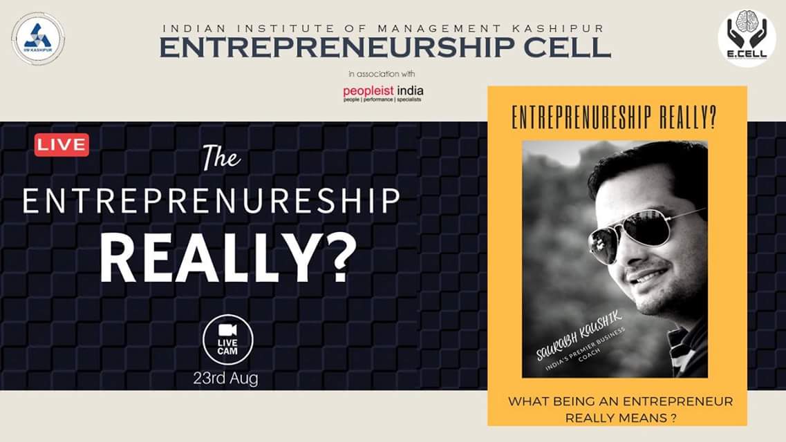 ecell_iimksp's tweet photo. We are extremely delighted to announce the official launch of Start-Up Web Series. The session will be taken by Mr. Saurabh Kaushik, Founder of Peopleist and India's premier business coach.  Mark your calendar for the first session on 23rd Aug  2018.
#ECell_IIMKashipur #Peopleist https://t.co/yTYhGpaECo