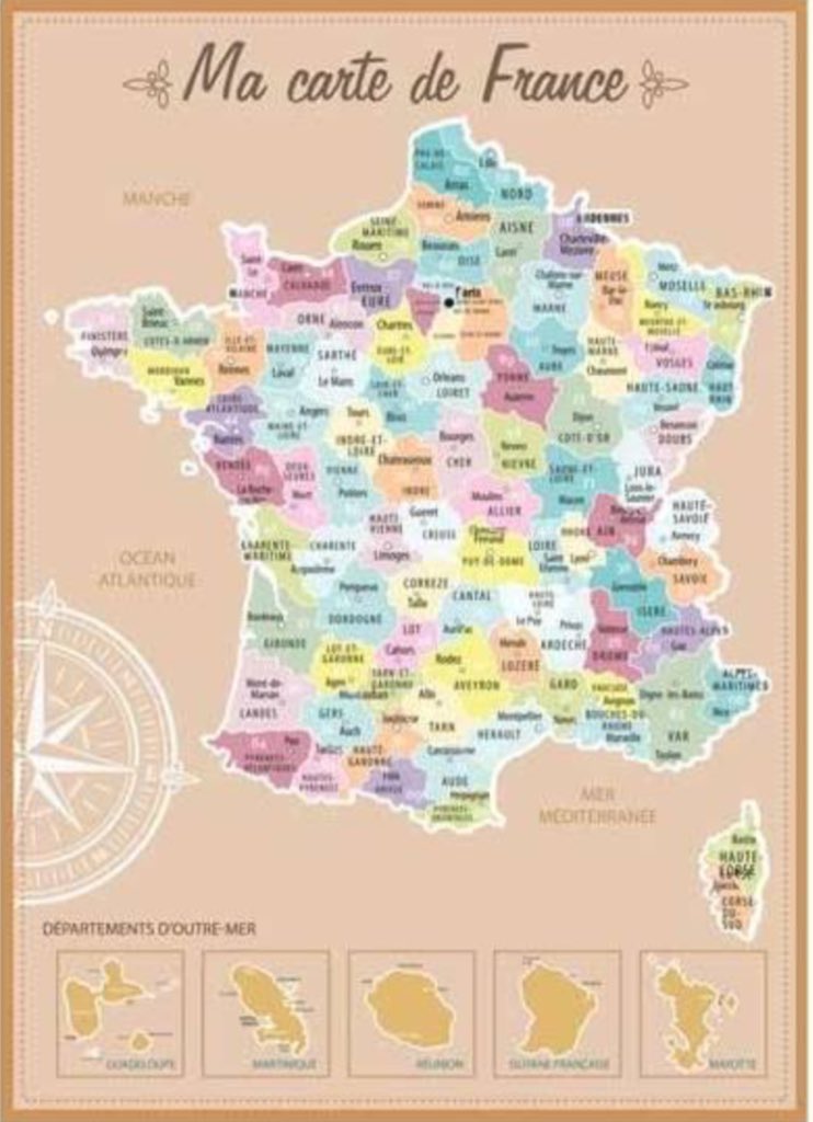 iti tour on X: #ideeCadeau : la carte de France a gratter pour
