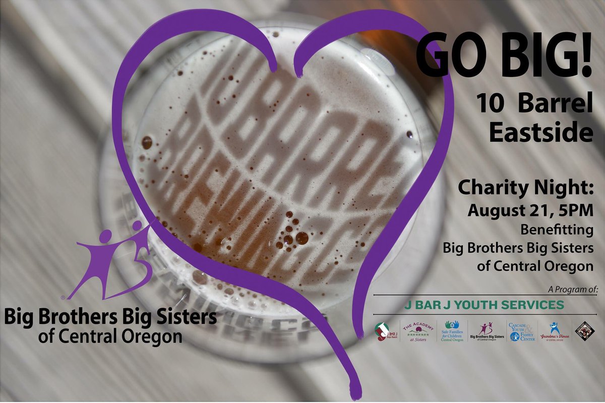 Bigs_of_CO's tweet photo. Don’t forget to come on down to @10barrelbrewing east side on Tuesday August 21st for their charity night benefiting BBBSCO! #bbbsco #10barrelbrewing https://t.co/bxoVysiG7x
