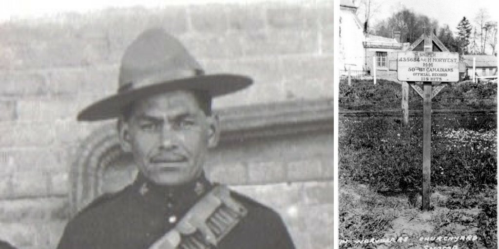 CommonwealthWarGraves on Twitter: "Private Henry Norwest, of Métis French-Cree ancestry, would became one of the most famous snipers of #WW1, with 115 confirmed kills. However 100 years ago today would be killed