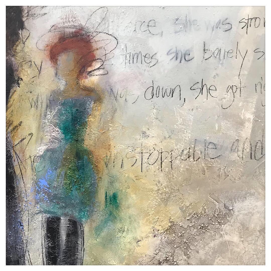 ahamilton431's tweet photo. Unstoppable, detail. 
You can see the full painting at Evanston Art and Big Fork this weekend. Booth 204.5
#knoxvilleartist #abstractfigures #abstractpainting #knoxvilleartist #girlpower #soulofawoman #pamhamiltonart #evanstonartandbigforkfestival #amdurproductions https://t.co/cNy3LU2oS1