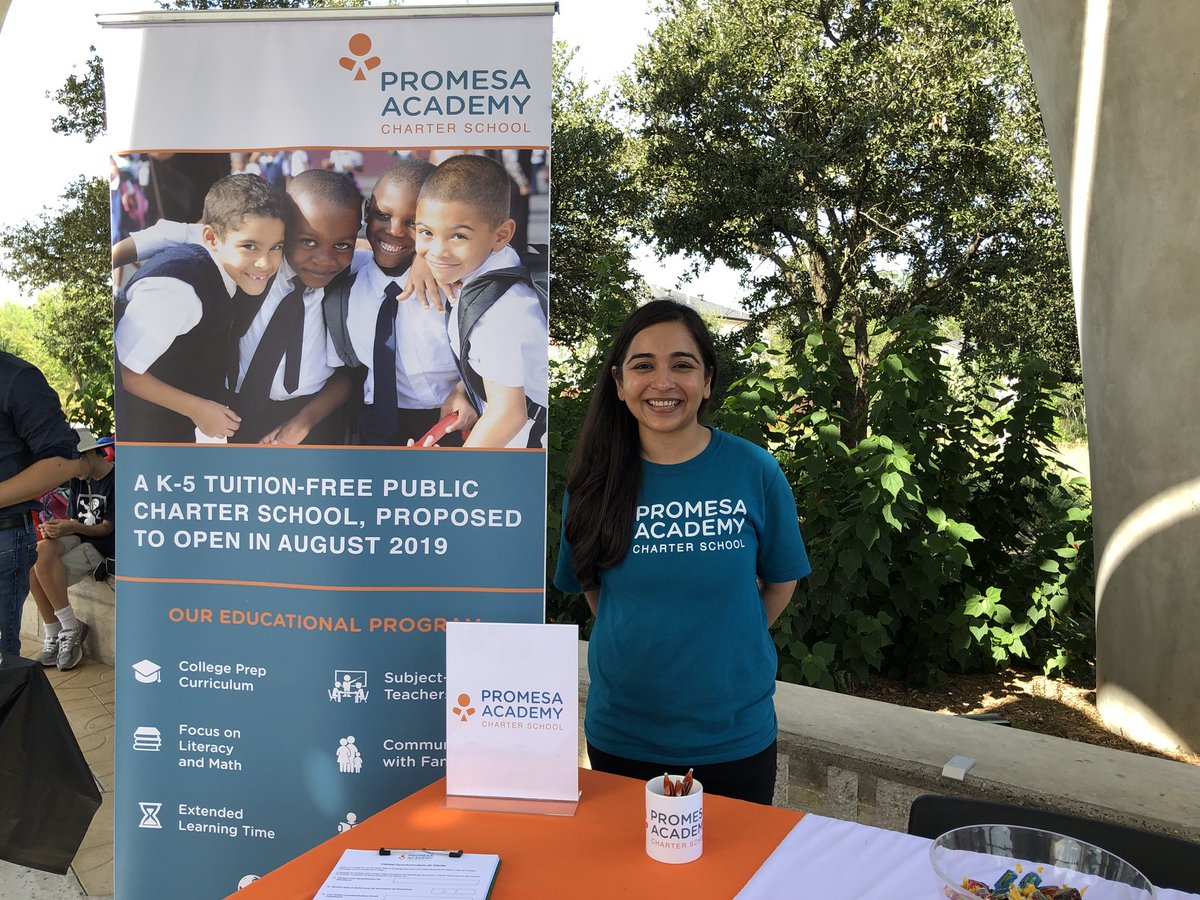 discoverschools's tweet photo. Ambika Dani of @PromesaAcademy is at Families Empowered @FamsEmpowered Back to School Bash at Confluence Park. This new charter school will open Aug 2019 on west side of San Antonio. Learn more https://t.co/QZMlRsb0PF
#putkidsfirst #keeplearningSA #backtoschool #promesaacademy https://t.co/t0YsRkXWaP