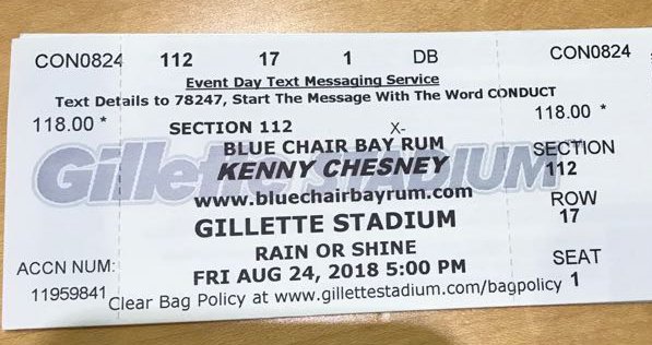 BDLWorcester's tweet photo. WE'VE GOT KENNY CHESNEY TICKETS to #raffle off!  Follow and RT, like and share the post on Facebook, or text "BDLWORCESTER" to 22828, each counts as an entry.  Drawing is 8/23, show is 8/24, in-store pickup only.  #KennyChesney #Countrymusic #Worcester #win @BlueChairBayRum https://t.co/dxCb22XlTS