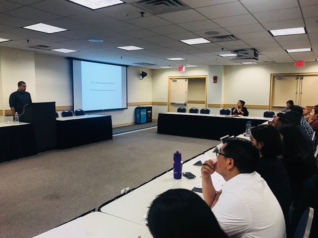 NewAmericanLd's tweet photo. NAL Board Member @TomWongPhD teaching our future campaign leaders about winning by expanding the electorate, reaching out to voters that are often ignored. #ReadyToWin18 https://t.co/wG7r3zNS1p