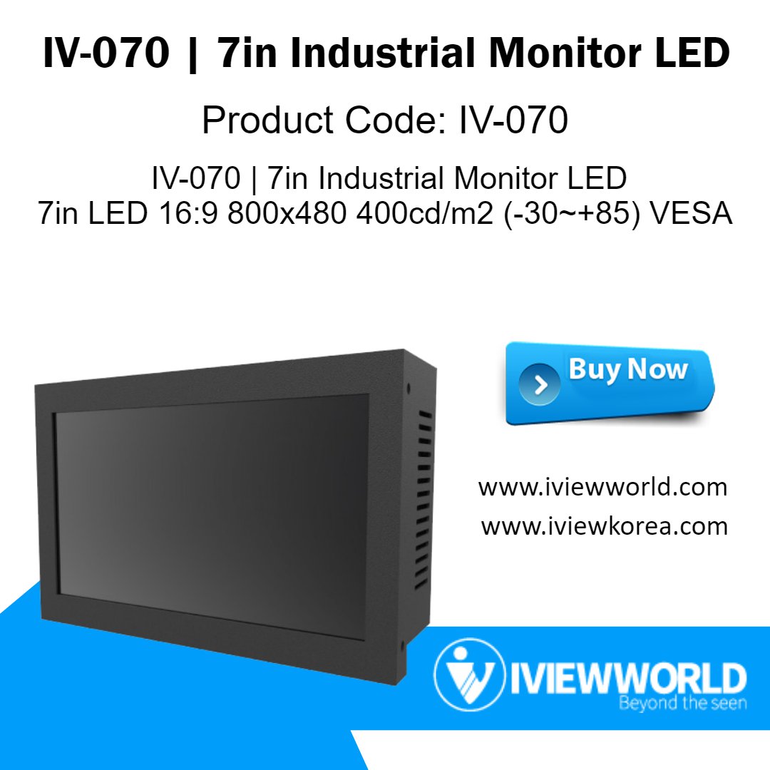 iviewworld1's tweet photo. IV-070 | 7in Industrial Monitor LED.

🛍️ Shop now: 
https://t.co/Jt0OSKP7dE
https://t.co/OVXV2dpkFq

#iviewworld #IndustrialMonitorLED #TouchScreen #TouchComputer #iviewkorea #Technology #LED #TouchPad #OnlineStore #BuyNow #HighQualityTouchScreen #Tech https://t.co/JOVTKC8kKH